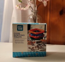 COIN SORTING TRAYS 4 TRAYS AND 40 COIN WRAPPERS INCLUDED POUR & SHAKE.