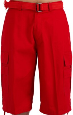 MEN'S BTL CARGO SHORTS WITH BELT COTTON 