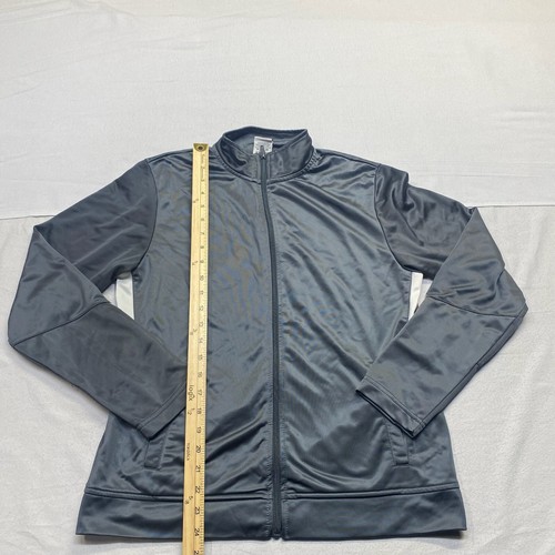 Alleson Athletic Track Jacket Women's Medium Gray Long Sleeve Mock Neck Full Zip - Picture 5 of 5