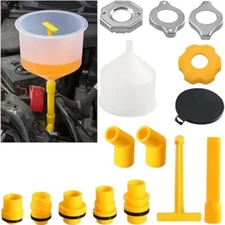 ✨ 15pcs Spill Proof Radiator Coolant Filling Funnel Kit Cooling System fill kit