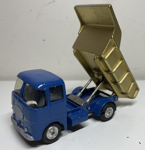 CORGI TOYS Vintage Model ERF 64G TUNNEL EARTH DUMPER #454 RESTORED BLUE GOLD - Picture 2 of 6