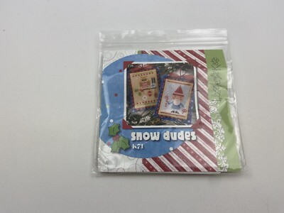 Lizzie Kate Snow Dudes Counted Cross Stitch Pattern With Fabric Charms And Beads