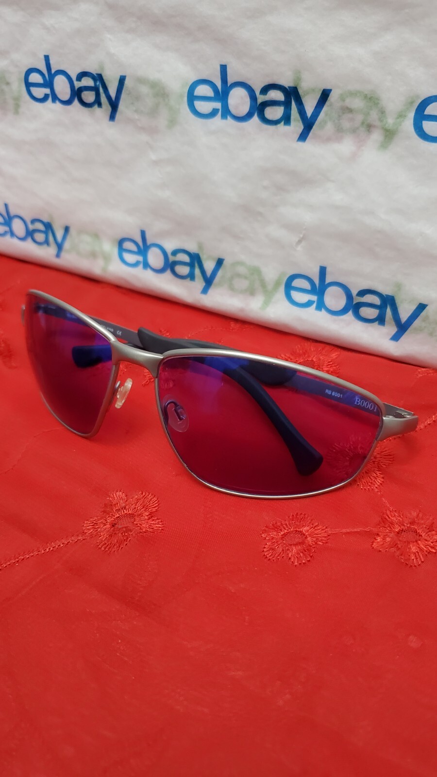 ✅️⭐️ B&L Ray-Ban RB8001 B0001 Gunmetal Sport Violet CALLAWAY 130 Wrap Sunglasses image 3