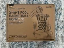 2 in 1 Swimming Pool Basketball Hoop Pool Voleyball Net Set For Pool Gaming