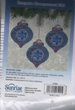 NIP SEQUIN ORNAMENT KIT WINTER STAR MAKES 3