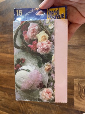 Peony Floral Sangamon Fold Over Seal-A-Notes Vintage Cards Peonies NEW