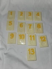 1990 Yellow RUMMIKUB by Pressman One (1) Set Replacement Tiles Numbers 1 thru 13