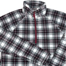 Eddie Bauer Womens Holiday 1/4 Zip Fleece Pullover Flannel Plaid Fall Xmas Large