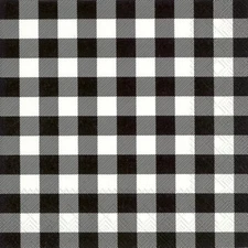 Boston International - Black Buffalo Check Cocktail Napkins - C181707