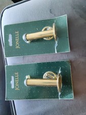 Two Jonelle Door Stops Brass Finish Straight Long Wall  Skirting Board Rubber 