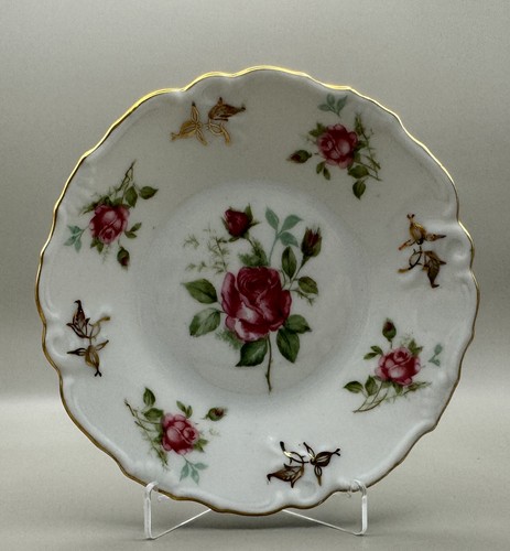 Schwarzenhammer Bavaria Porcelain Plate with Hand-Painted Roses and Gold Accents - Picture 4 of 6