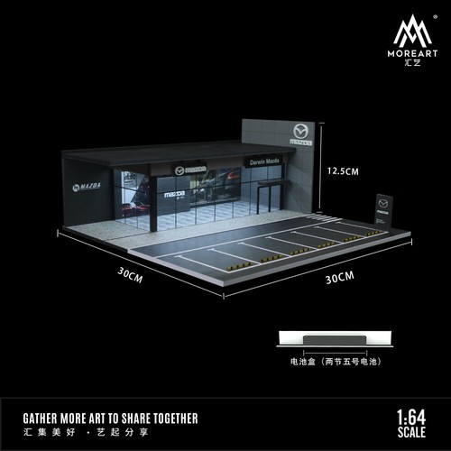 Diorama 1:64 Car Garage Model LED City Car Showroom Scene Display Building Model - Picture 82 of 102