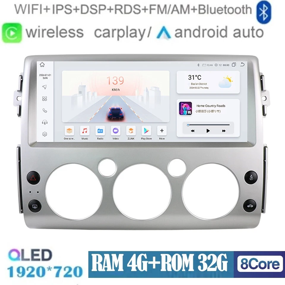 Android 13 Carplay Car Radio GPS 12.3" For Toyota FJ CRUISER 2006-21 DSP Stereo - Image 3 of 4