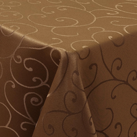 Homaxy Tischdecke Abwaschbar Jacquard Rechteckig 130X130Cm, Braun