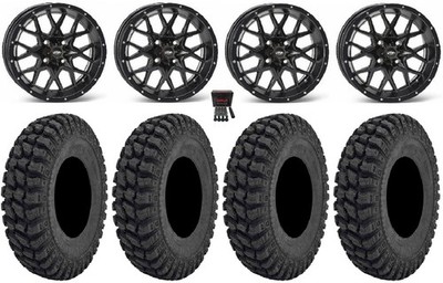 ITP Hurricane 14'' Wheels Black 30'' Warrior AT Tires TeATron Wildcat XX