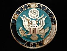 OB03111 NOS VINTAGE 1980s  UNITED STATES ARMY  MILITARY ARMED FORCES BUCKLE