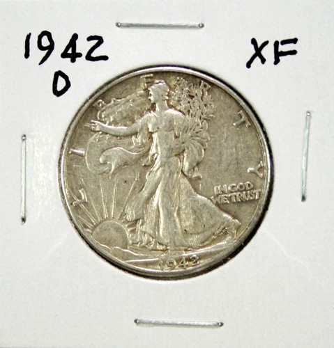 1942-D Walking Liberty Half Dollar XF #SC "90% Silver"