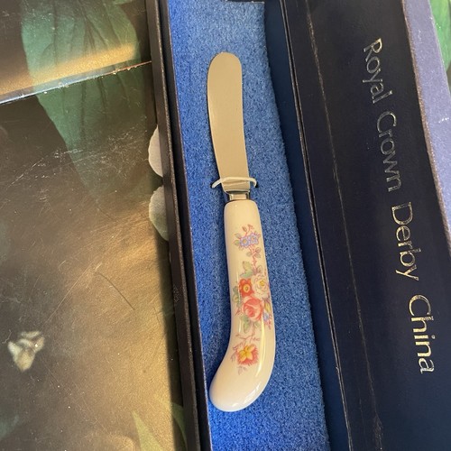 Royal Crown Derby Posies 3pc Butter Knife & Trinket Dish & Small Plate Boxed - Picture 6 of 18