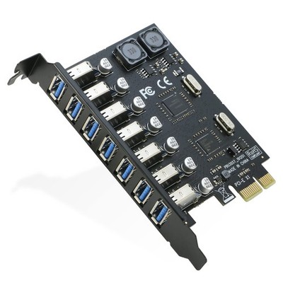 USB 3.0 PCIe Expansion Card 7 Port PCIe x1 To USB 3.0 HUB Adapter 5Gbps