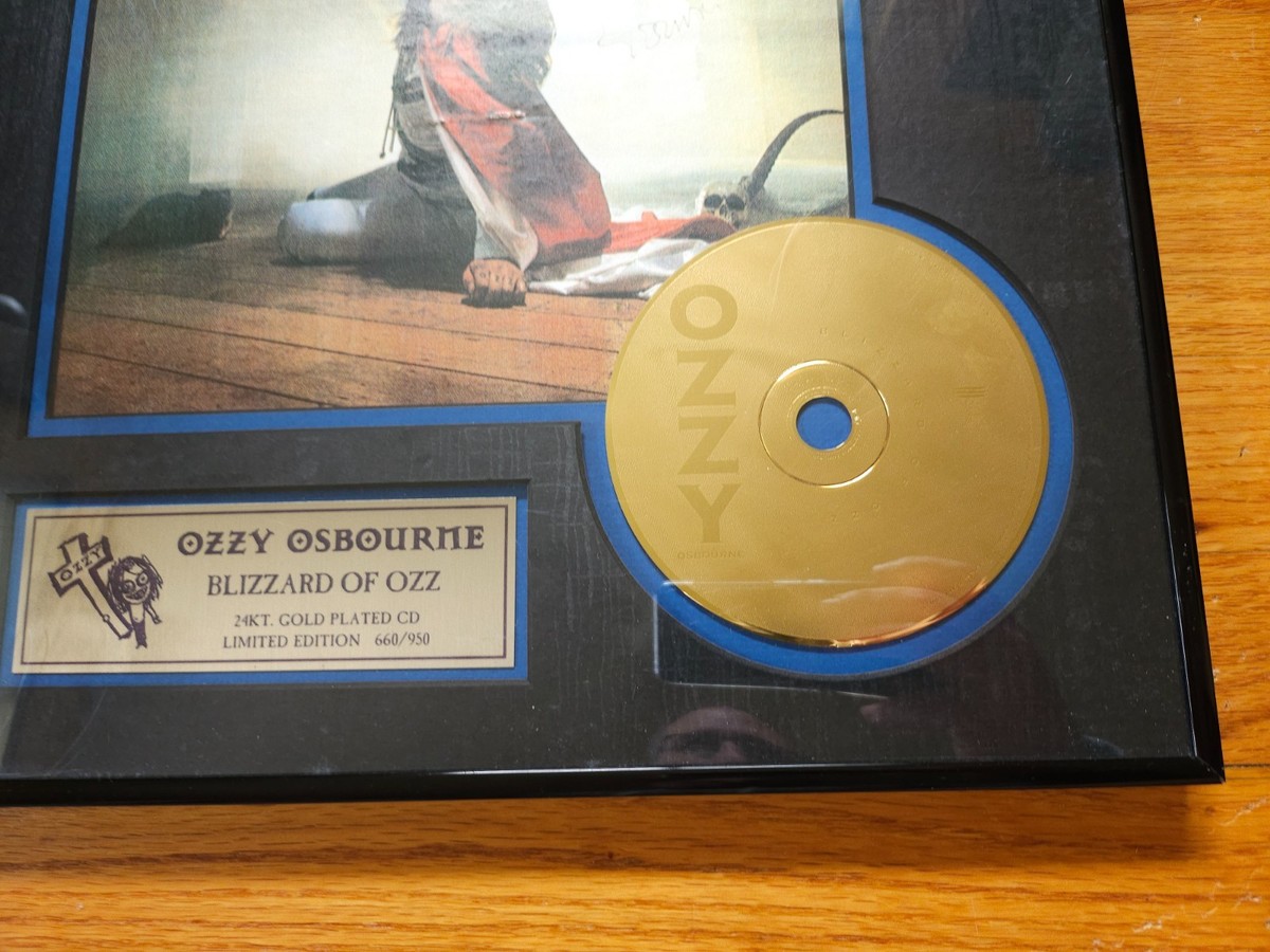 OZZY OSBOURNE - BLIZZARD OF OZZ - SIGNED AUTOGRAPH 24 KT GOLD CD