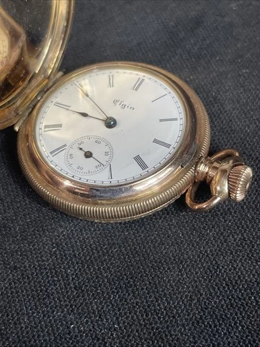 1897 Elgin National Pocket Watch 7 jewel, Gold Hunter Case Keystone & J Boss