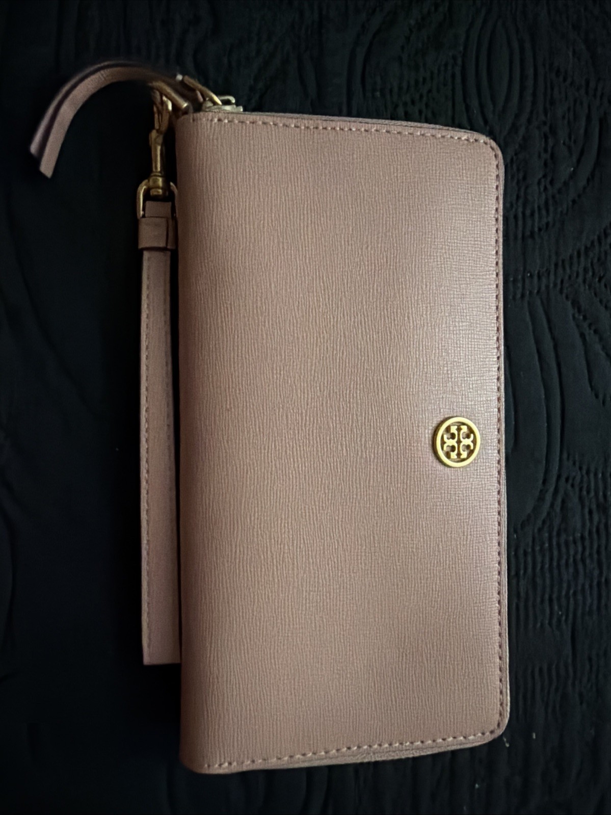 Tory Burch Robinson Long Zip Wallet Pink Women's