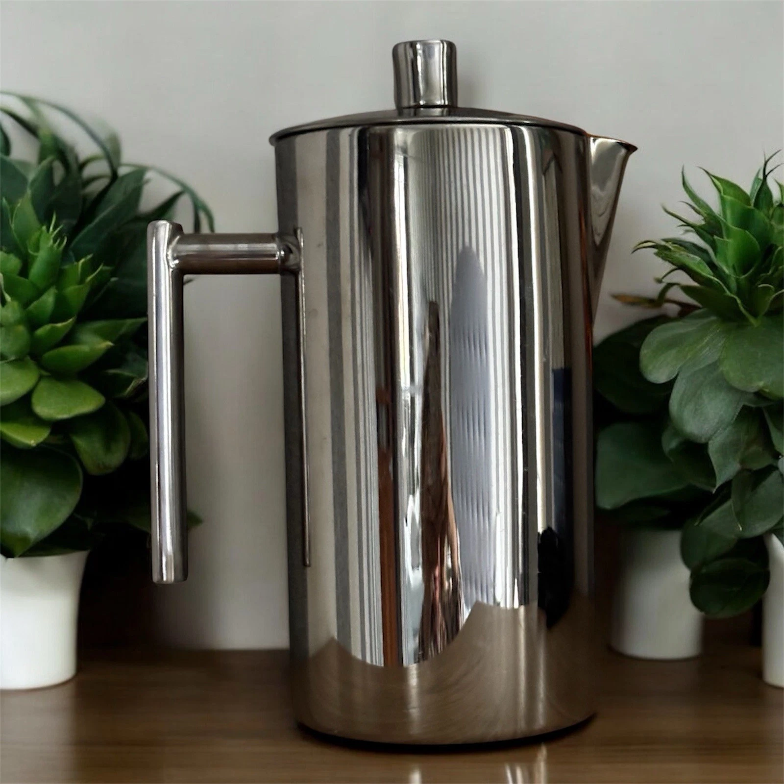 Stellar Coffee, Double Walled Cafetiere, Bright Stainless Steel 1500 ml