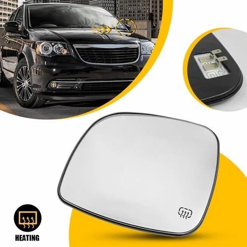 Mirror Glass For 08-16 Dodge Grand Caravan Chrysler Town & Country Left Heated