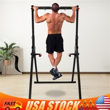 Adjustable Pull Up Bar Dip Station for Home Gym Strength Training Workout 440lbs