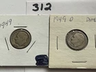 1949P & 1949D US COIN 90 % Silver Roosevelt Dimes Low Start See Pictures SILVER