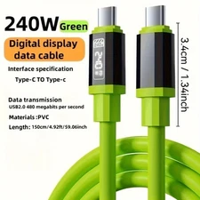 USB Cable Cord Type C LED Fast Charging Up Phone Charger for TYPE-C Apple 16/15