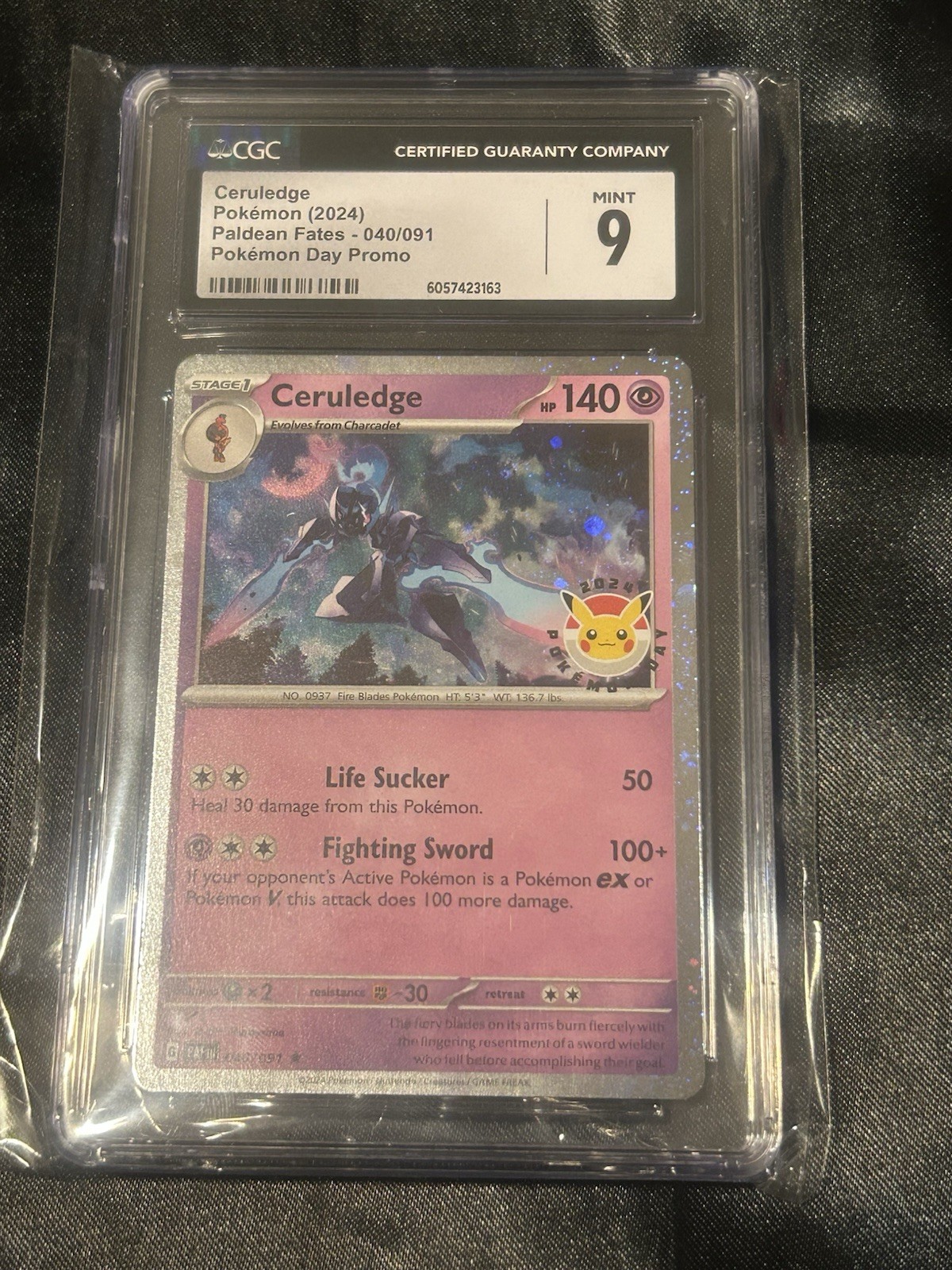 Ceruledge 40/91 Paldean Fates Pokemon Day 2024 Cosmos Promo Pokemon TCG CGC 9