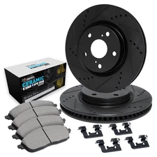 For Audi TT Quattro 04-06 Drilled & Slotted Front Brake Kit w Euro Ceramic Pads