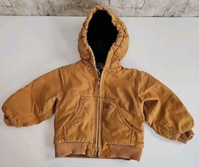 Carhartt Toddler Boys 2T 2 Toddler Brown Jacket Full Zip Hooded