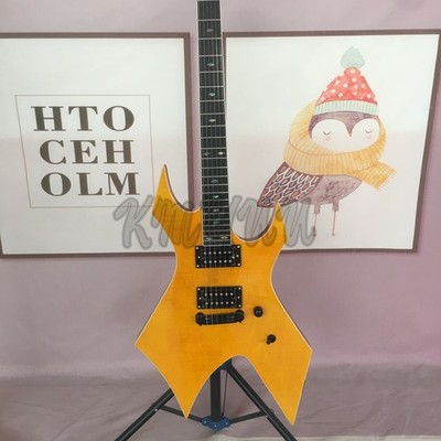 Factory Custom Electric Guitar BC Rich Yellow Warlock Extreme Solid HH Pickup