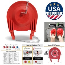 Red Universal Toilet Flapper 3-Inch - Durable Rubber  Effortless Installation