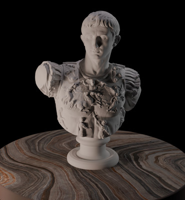 Augustus Caesar Bust: Flawlessly 3D Printed Roman Sculpture Decor
