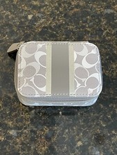 COACH Triple Pill Case Gray and White Stripe VERY RARE NWOT