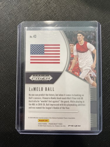 2020 Panini Prizm Draft Picks Lamelo Ball grün Prizm #43 RC - Bild 2 von 2