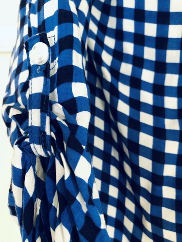 Splendid Women's Long Sleeve Button Down Plaid Rayon Blue & Crimson Shirt Sz S - Picture 5 of 8