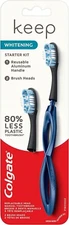 3 PKS. COLGATE KEEP MANUAL WHITENING TOOTHBRUSH STARTER KIT-NAVY