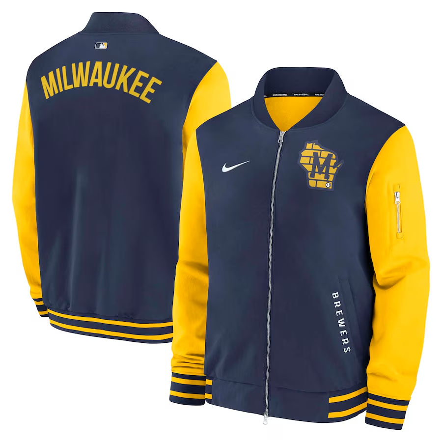 Milwaukee Brewers Nike Authentic Collection Dugout Full-Zip Bomber