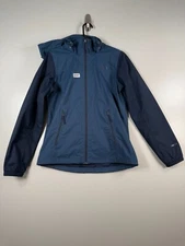 The North Face Womens Full Zip Resolve Plus Rain Jacket Hooded Blue Sz M 19x27