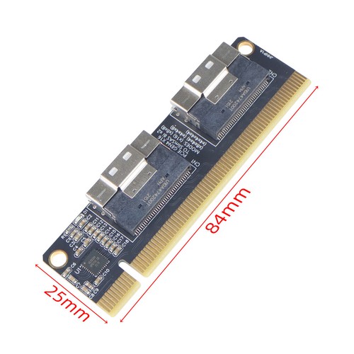 Scheda di espansione PCIe da 4.0 x16 a 4 porte NVMe PCI-E 4.0 16xTo SlimSAS 8i x2 SFF8654 - Foto 5 di 6