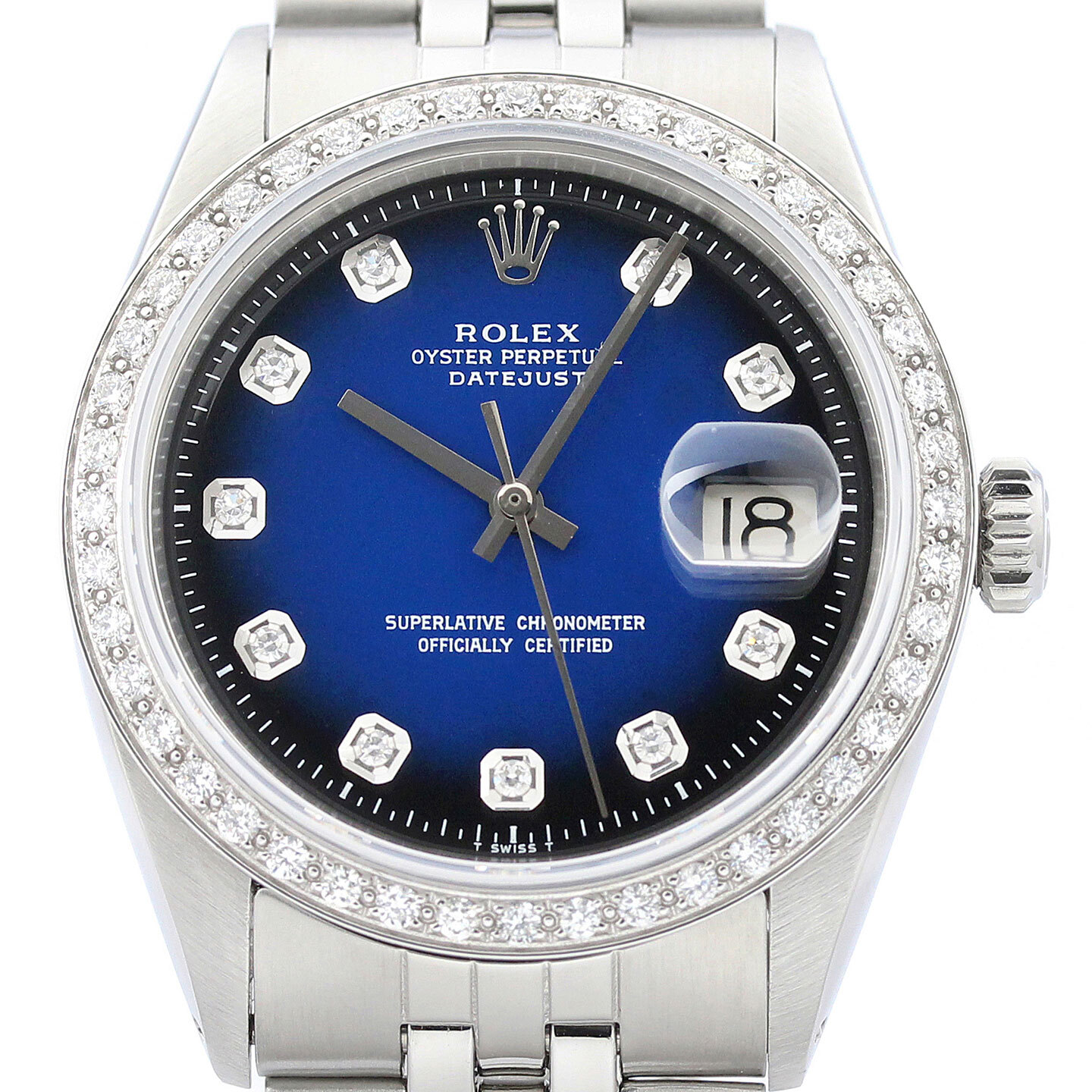 Rolex Datejust 18K Gold SS Blue