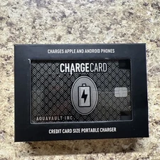 Aquavault Credit Card Size 2300mAh Portable Fast 1.5V Phone Charger Black