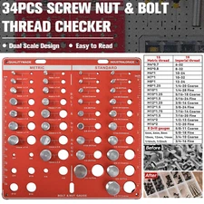 34 Nut & Bolt Inch and Metric Thread Checker Screw Thread Identifier Gauge USA