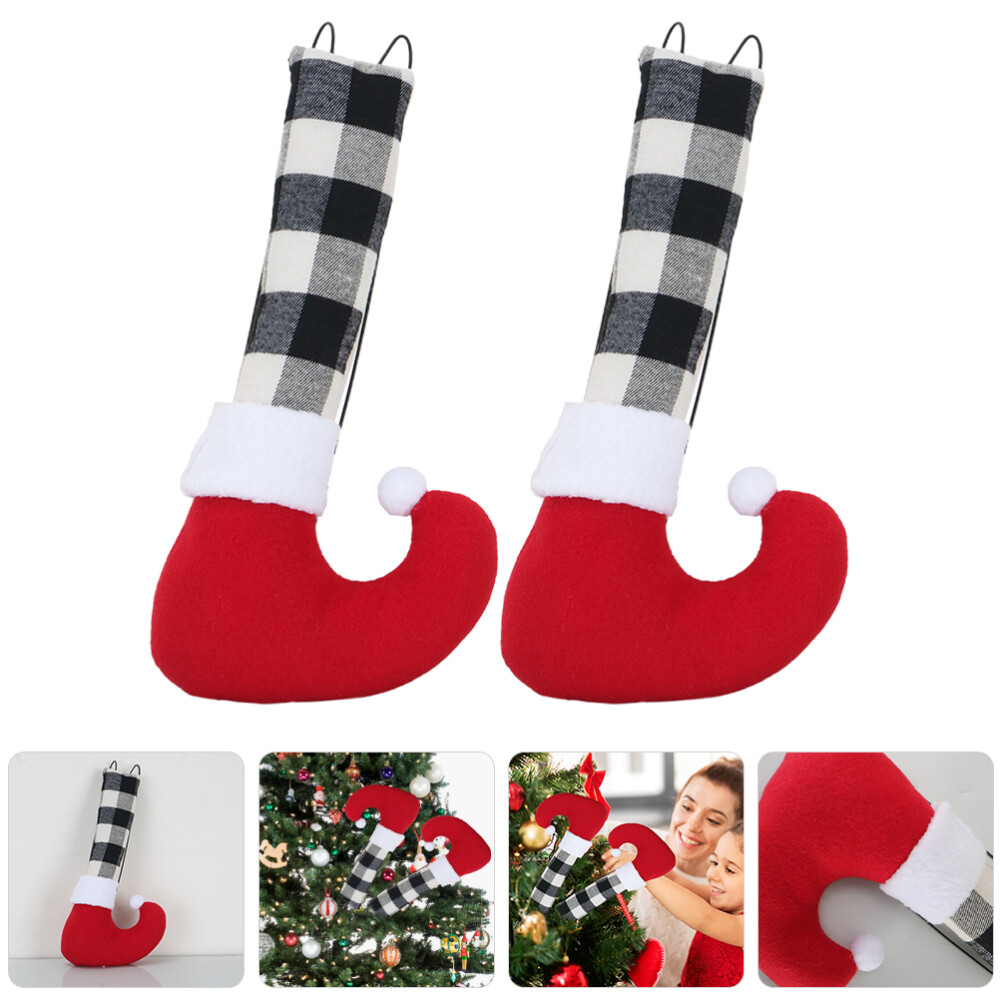 2pcs Christmas Picks Christmas Elf Legs Pick Christmas Tree Stuffed Elf Leg eBay