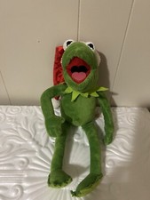 Vintage Muppets Kermit Disney DanDee Singing Plush 13" Santa Hat Christmas