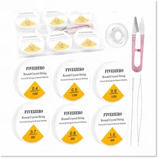 6 Rolls of Crystal Clear Elastic Bracelet String Cord - Stretchy and Durable - I